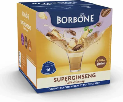 Zdjęcie produktu dla Caffè Borbone Superginseng, Kapsułka kawy, Kawa, 13,6 g, Dolce Gusto, Caffe Borbone, Nescafé, Dolce Gusto