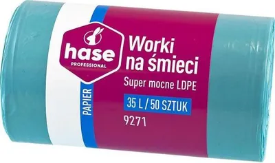 Zdjęcie produktu dla Worki do segregacji 35l papier HASE SUPER MOCNE 50 szt. niebieskie