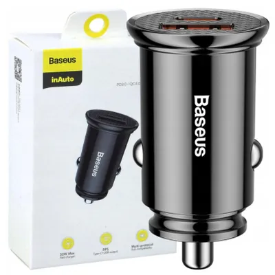 Immagine prodotto di Caricabatterie per auto Baseus Circular Pd Qc4.0+ 5A 30W (nero)