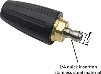 Obrázok produktu pre 4000 PSI tlaková umývačka s otočnou turbodýzou, rýchlospojkou, 7 farebnými dýzami, 1/4" spojkou, keramickým jadrom a medeným plášťom