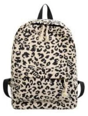 Image de Sac à dos pour enfant, motif léopard, couleur beige, en tissu Oxford
