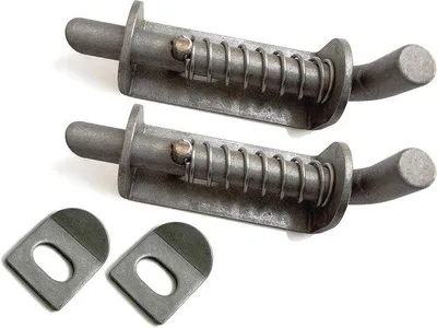 Produktbild von Mini-Riegelverschluss aus Edelstahl, 5 Zoll, Federbelastet - Für Türen, Schränke und Haustierkäfige
