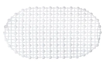 Produktbild von BADEWANNENEINLAGE 63x34cm oval PVC antirutsch mit Saugnäpfen Wanneneinlage Antirutschmatte Antirutsch Matte Anti Rutsch Einlage (Weiss-11)
