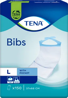 Produktbild von TENA Bib M/L Schutzserviette, 150 St