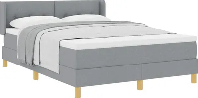 Zdjęcie produktu dla Łóżko sprężynowe z materacem Jasnoszary 200 x 140 cm tkanina