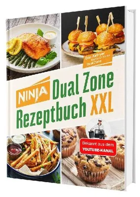 Produktbild von Ninja Heißluftfritteuse Rezeptbuch XXL: Für alle mit wenig Zeit - Mit vielfältigen einfachen Gerichten, Tipps & Tricks | Das Airfryer Kochbuch für die Dual Zone