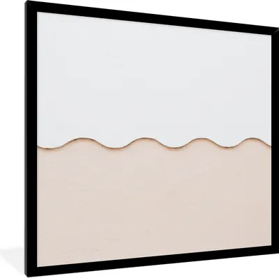 Produktbild von MuchoWow® Gerahmtes Poster Sommer - Rosa - Wellen 40x40 cm - Poster mit Schwarzem Bilderrahmen Wandposter Rahmen Foto Bilder - Mit Rahmen - Wanddekoration Schlafzimmer