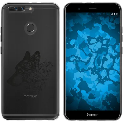 Produktbild von PhoneNatic Case kompatibel mit Huawei Honor 8 Pro Silikon-Hülle Floral Wolf M3-2