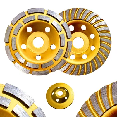 Produktbild von 2x Diamant Schleiftopf 125 mm – Segment & Turbo Scheiben für Beton und Stei