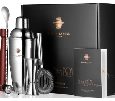 Produktbild von Cocktail-Set – Cocktail-Shaker – 700 ml – Edelstahl – Mit Rezeptbuch