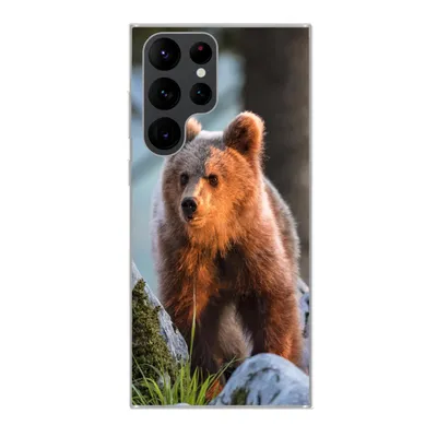 Produktbild von MuchoWow® Handyhülle Schutzhülle Hülle für Samsung Galaxy S22 Ultra Bär - Braun - Tier Silikon Softcase Handy Hülle - Abbildung