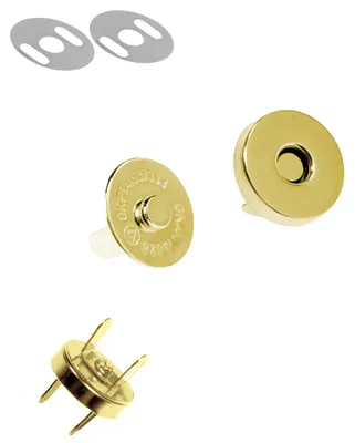 10 Magnet-Verschüsse, rund 14x14mm gold