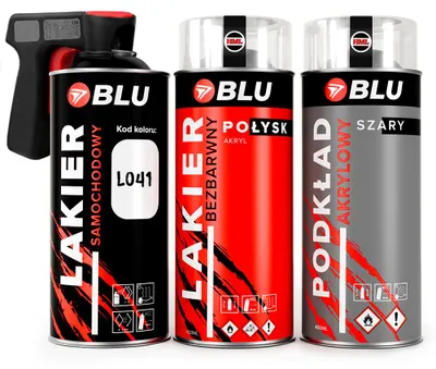 Produktbild von BLU Autolack Spraydosen L041 Basislack + Klarlack + Primer Schwarz für VW
