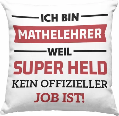 Produktbild von Trendation - Mathelehrer Deko-Kissen mit Füllung 40x40 Mathematiker Deko-Kissen mit Füllung 40x40n mit Spruch Lustig  Deko-Kissen mit Füllung 40x40 Geschenk Superheld (Grün)