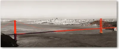 Produktbild von Tulup® Leinwandbild - 125x50 cm - Wandkunst - Drucke auf Leinwand - Leinwanddruck  - Sehenswürdigkeiten & Architektur - Rot - San Francisco Brücke