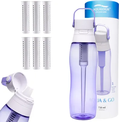 Obrázek produktu pro Aqualogis levandulová filtrační láhev 750 ml + 6 filtrů