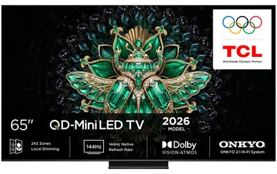 Obrázok produktu pre TCL MQLED75L 65MQLED75L, 165,1 cm (65"), 3840 x 2160 px, QD-Mini LED, Smart TV, Wi-Fi, Čierna
