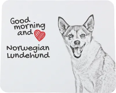 Obrázek produktu pro Norský lundehund - podložka pod myš s potiskem, personalizovaná podložka s psem, jedinečný doplněk pro zaměstnance kancelářské značky Art-Dog