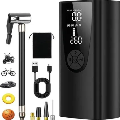 Produktbild von Elektrische 150 PSI Luftkompressor mit LCD Display, 6000 mAh Akku, tragbar.