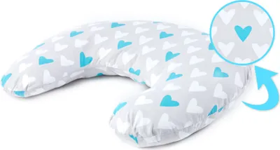 Image de SENSILLO Coussin d'allaitement Lune Coussin Lune d'allaitement Cornet d'allaitement Coeurs turquoise