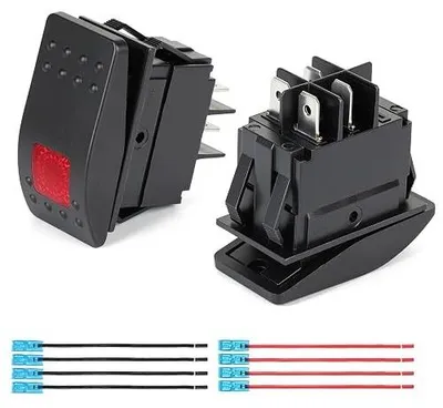 Zdjęcie produktu dla Przełącznik kołyskowy łodzi 12V 20A podświetlany do jachtu 2 szt.