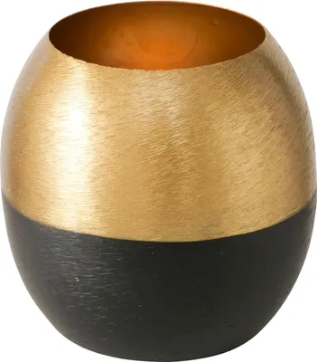Zdjęcie produktu dla Boltze Teelichthalter Anelo Leuchter Schwarz Gold Lackierter Eisen 2051985