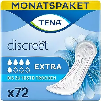 Zdjęcie produktu dla Wkładki higieniczne Tena Discreet Extra na nietrzymanie moczu, 72 sztuki N