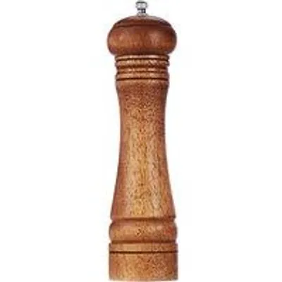 Obrázek produktu pro Dřevěný mlýnek na pepř, 8 palců, keramický mlecí mechanismus, nastavitelná hrubost mletí, dřevo, 1 ks.