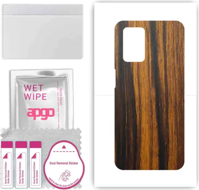 Produktbild von apgo Rückseite Schutzfolie, Skin, kompatibel mit Realme 8 5G, Hinten Displayschutzfolie aus Vinylfolie, kratzfest, einfache Montage - Tigerwood