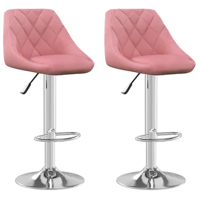 Image de vidaXL Tabouret de bar 2 pcs velours rose