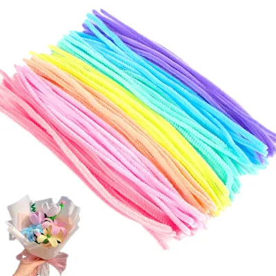 100 Chenilledrähte, 30 cm, flexibel, Basteldraht, Macaron-Farben