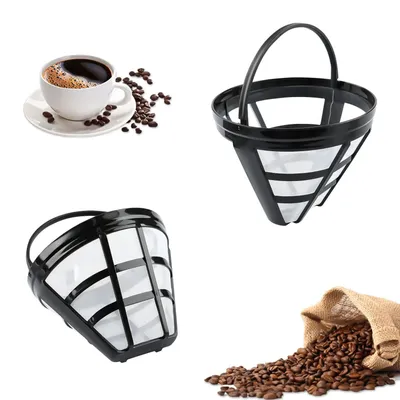 Produktbild von Set mit 2 wiederverwendbaren, permanenten Kaffee-Filtern mit Griff