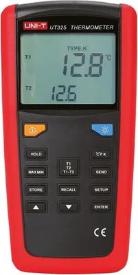 Zdjęcie produktu dla Uni-Trend UT325, Kieszeń, F, °C, Cyfrowy, Szary, Czerwony, 6F22, 9 V