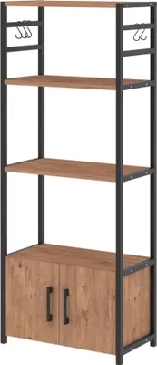 Produktbild von Küchenregal 'Arhuni' mit 2 Türen 5 Haken 139 x 56 x 30 cm Eichenoptik