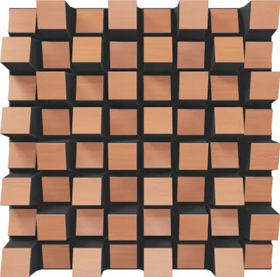 Produktbild von 4er-Set Akustik-Studiodiffusor „Sirius“ | 2D QRD 50x50x15cm | Farbe: Kirsche