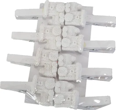 Produktbild von Set mit 8 Clips mit Zugfiguren, 4,5 cm - Weiß