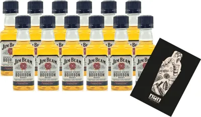 Produktbild von Jim Beam MINIATUR Kentucky Straight Bourbon Whiskey 12x 50ml (40% Vol) Jim Beam Miniatur- [Enthält Sulfite]