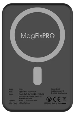 Zdjęcie produktu dla Zasilacz zewnętrzny 10000mAh XLayer MagFix Pro 2w1 ze statywem, kompatybilny z MagSafe, czarny