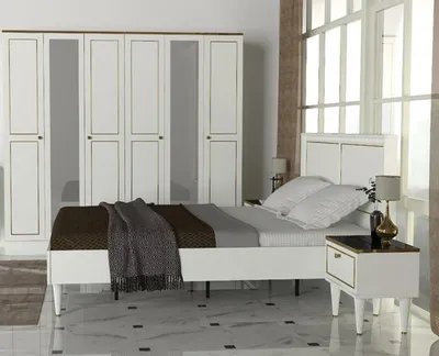 Obrázek produktu pro Moderní nábytek do ložnice Ložnicový set Kompletní ložnice bílá 4 ks