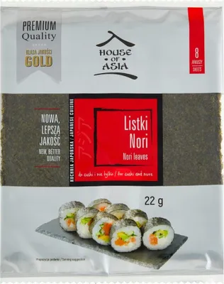 Zdjęcie produktu dla House Of Asia algi morskie premium liście 8 szt 22 g