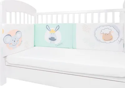 Produktbild von Kikkaboo Babybett Nestchen für Babybett 120 x 60 cm, Bettumrandung 180 x 35 cm grün