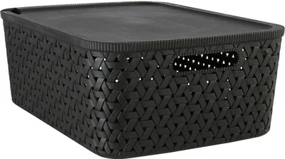 Zdjęcie produktu dla 5 five simply smart - kosz "tressy" z czarnego plastiku 15l
