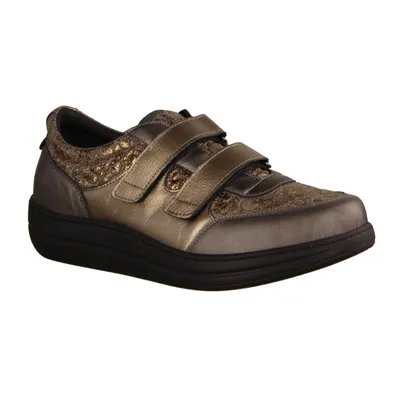 Produktbild von Liromed 520 bequemer Slipper, Damen, Leder/Textil, Bronce, NEU - Damenschuhe Prophylaxe / Diabetiker, Mehrfarbig, leder/textil (stretch)