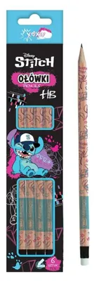 Immagine prodotto di Matite con gomma Stitch, colore nero, confezione da 6 pezzi - Beniamin