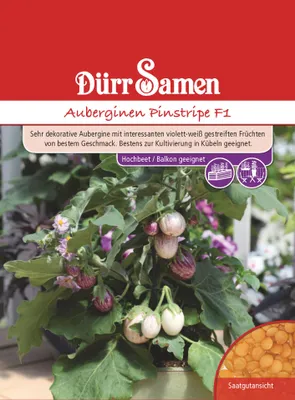 Produktbild von Dürr-Samen - Auberginen Pinstripe F1 - Saatgut - 4157