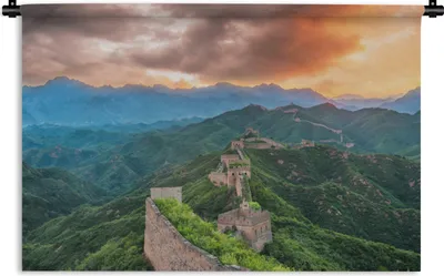 Produktbild von MuchoWow® Wandteppich Wandbehang Chinesische Mauer in den Bergen 120x80 cm Tapisserie Dekoration Wandtuch - Wanddekorationen - Wandtücher
