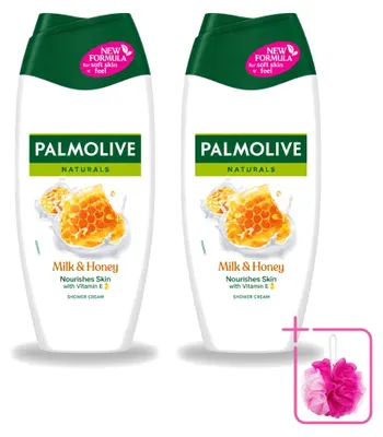 Productafbeelding van 2 x Palmolive Douchecrème Melk & Honing - 250 ml - Voordeelverpakking - 2 stuks
