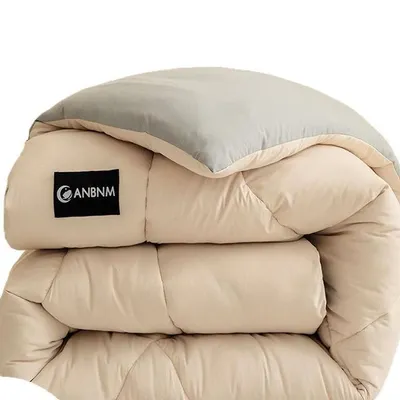 Produktbild von 140 x 200 cm Weiche und dicke Steppdecke, Grau und Creme, 400 g