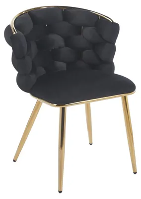 Obrázok produktu pre Dizajnová jedálenská stolička EVANDOR - čierna / zlatá