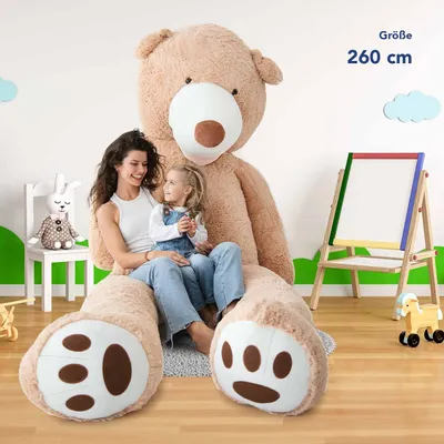 Produktbild von Riesiger Teddybär 260cm – Extra Weich & Formstabil als Kuscheltier und Sitzkissen